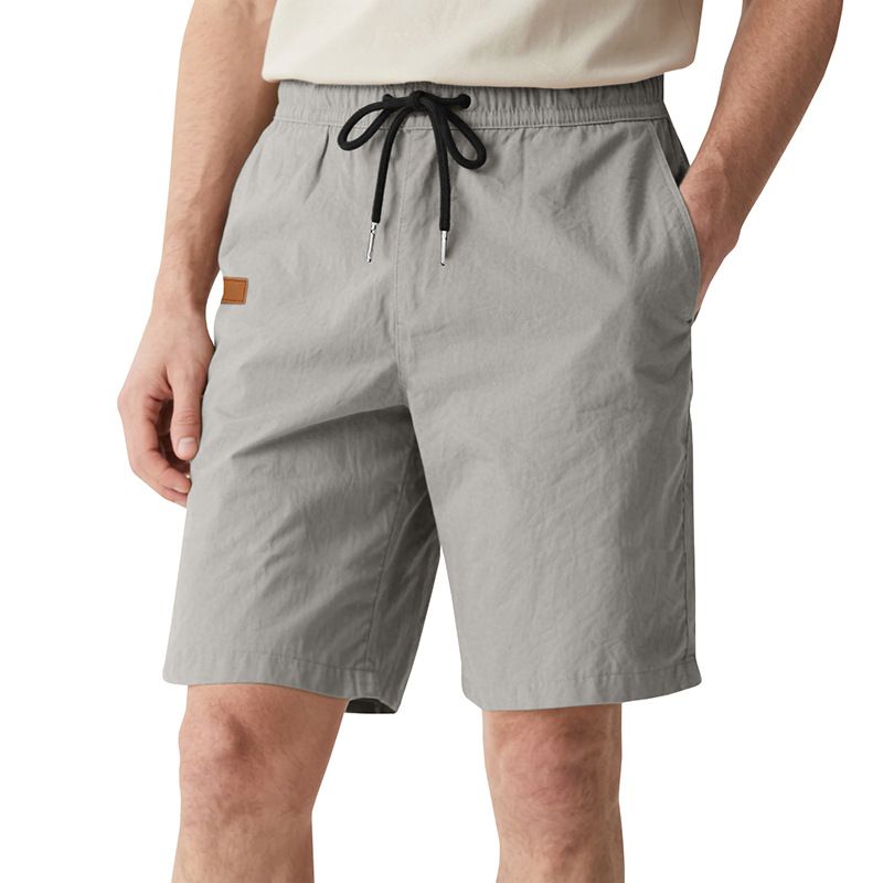 Pantalones de playa para hombre, de verano, informales, ligeros y lujosos, de cinco puntos, con cordón cruzado, talla grande_voghion.com