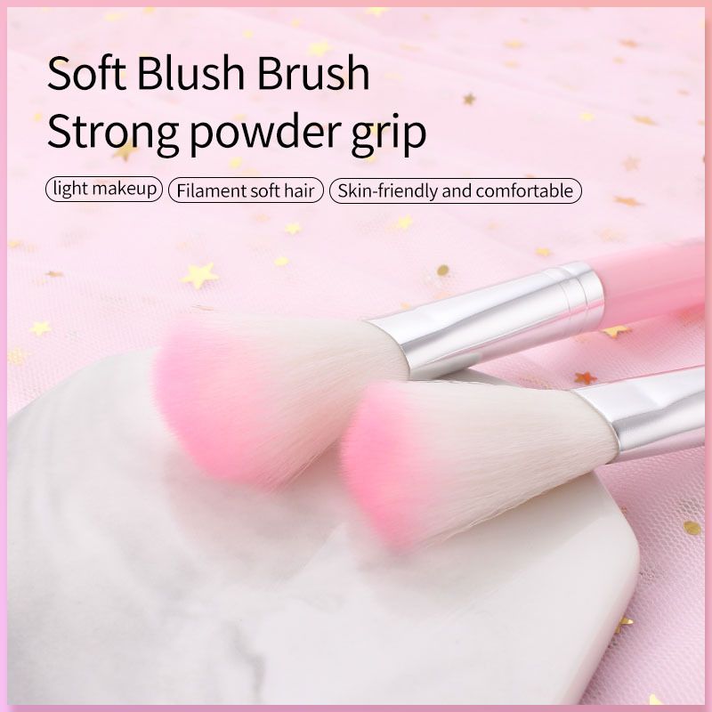 Julystar Beauty Pink Spot Color Single powder blusher Easy for Beginners to Use Portable Makeup Tool Brush_voghion.com