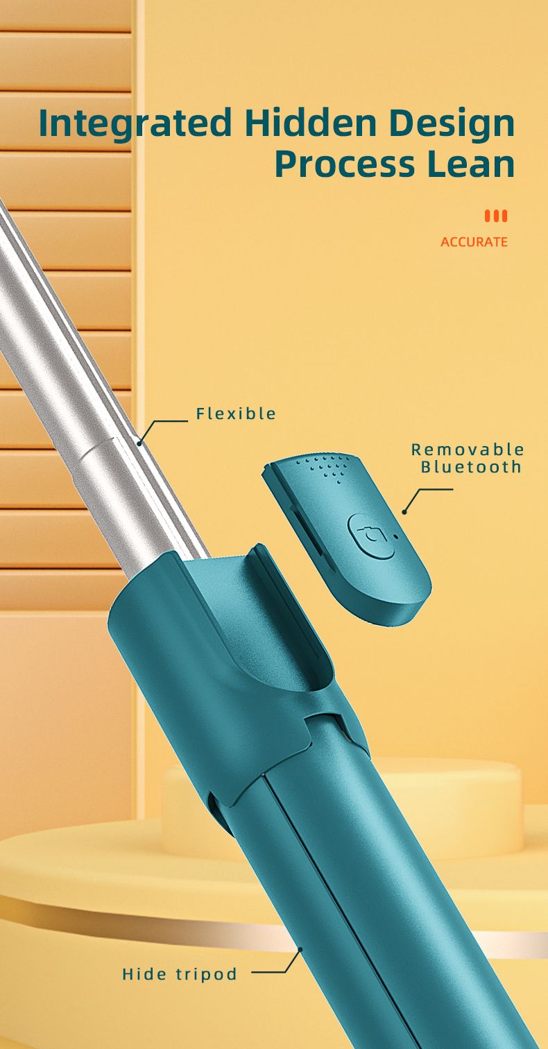 Music Festival Flexible 3 in 1 bluetooths tripod mini handheld selfie stick telescopic fill lamp_voghion.com