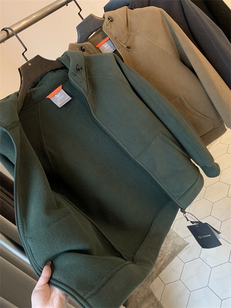 Giacca con cappuccio in pile pesante double face da uomo - Cappotto invernale in pile caldo per abbigliamento casual_voghion.com