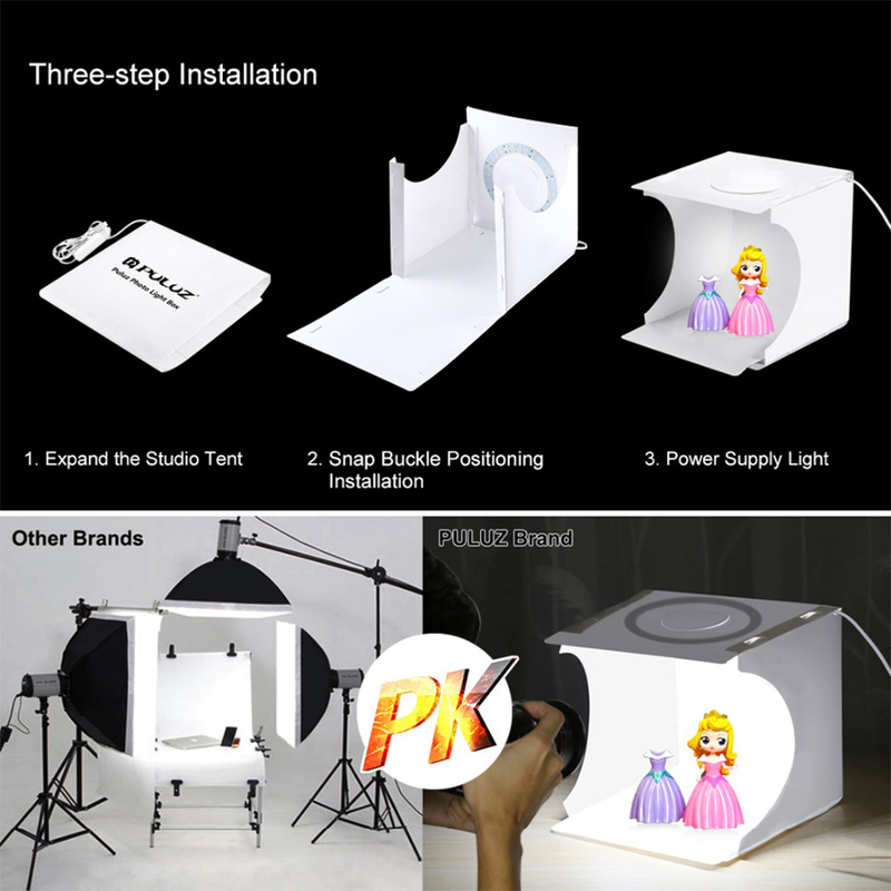 31cm Tabletop Shooting Light Box Photography Studio Kits Dimmable Desktop Photo Studio Tent Led Lights Softbox Lightbox_voghion.com