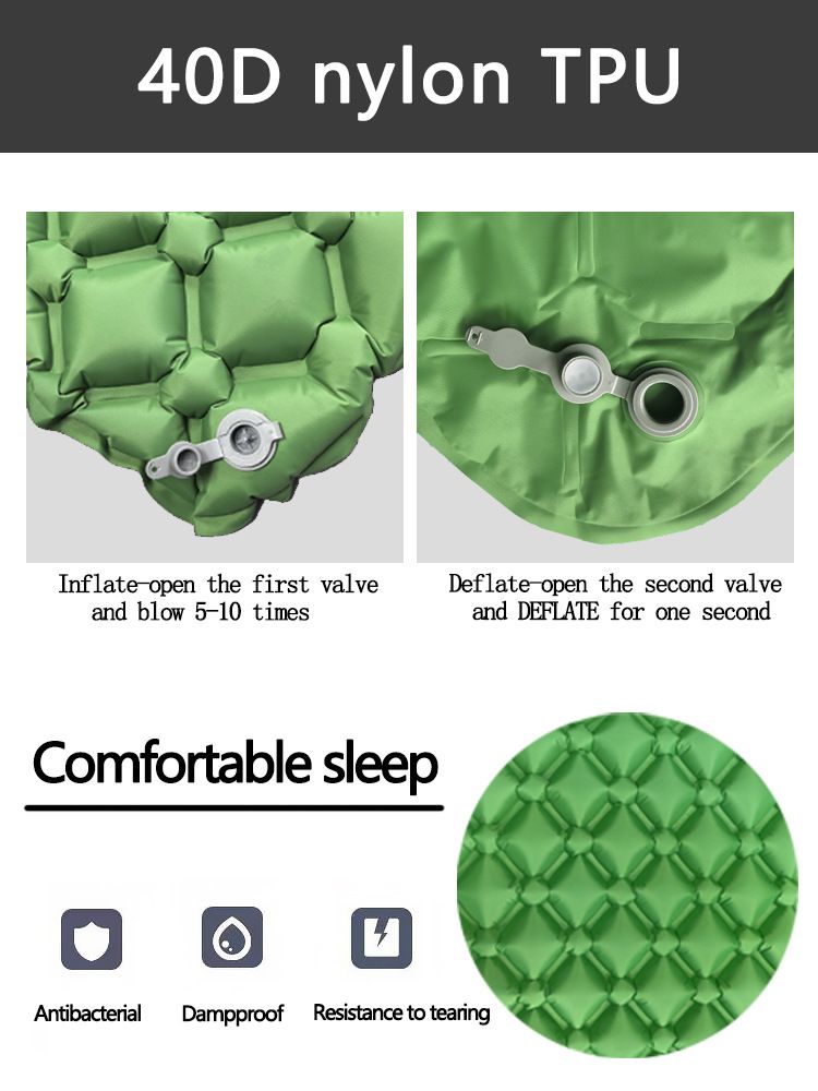LT 04 New Single Diamond TPU Inflatable Pad Outdoor Tent Sleeping Pad Camping Ultra Light Portable Moisture Proof Pad_voghion.com