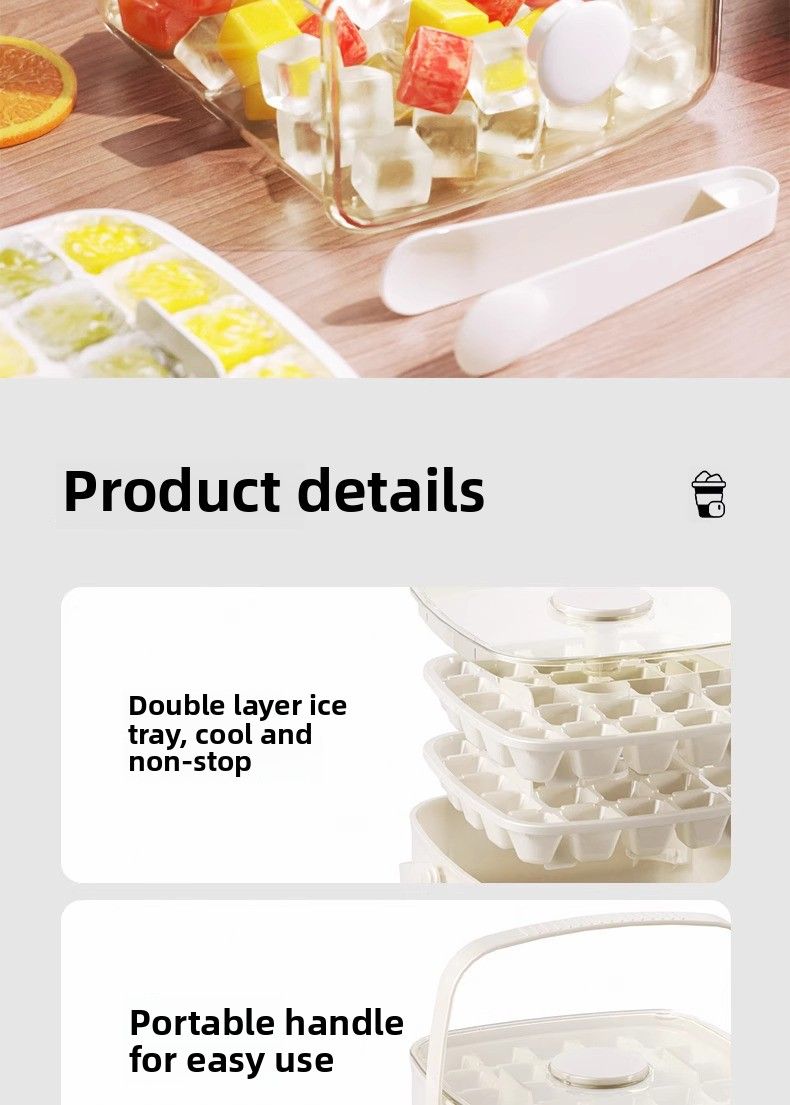 48 mreža dvostruke preše za led, kalup za kocke leda, kutija za led, smrznuti artefakt hokeja na ledu, abrazivi velikog kapaciteta za pohranu leda, kućanski hladnjak prehrambene kvalitete_voghion.com