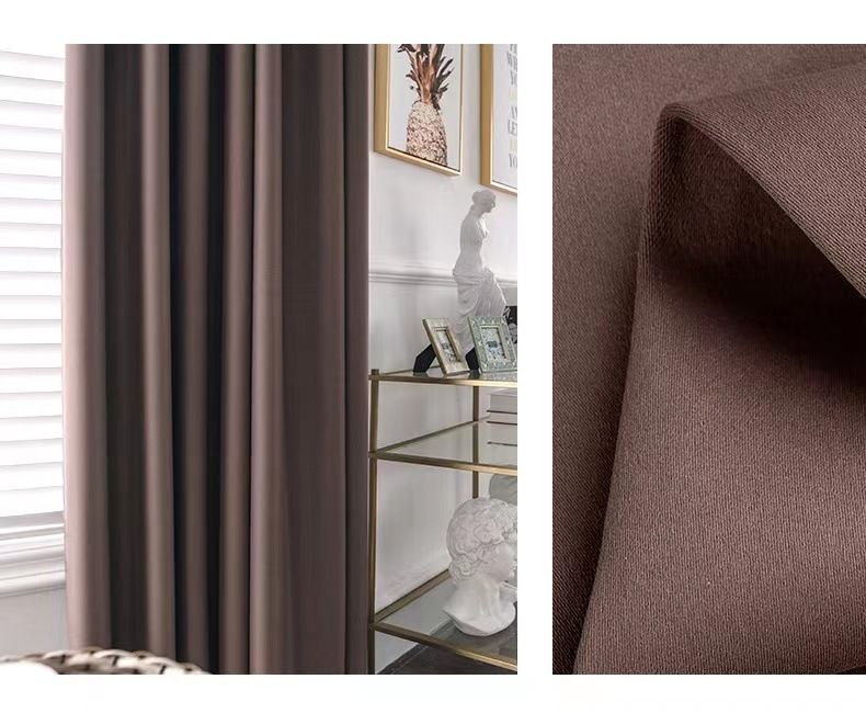 Vorhang Verdunkelung einfarbig hohe Präzision dreilagig schwarze Seide Verdunkelung Schlafzimmer Wohnzimmer Home Stoff gute Dinge empfohlen Verdunkelung_voghion.com