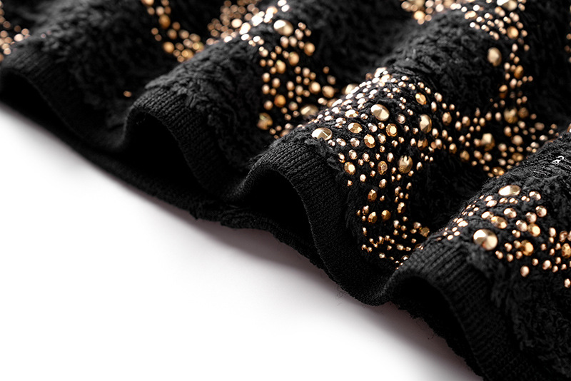 Ropa de mujer Otoño e invierno Moda de lana Chaqueta tipo cárdigan de diamantes calientes Abrigo Chaleco sin mangas Temperamento Falda de cadera Traje_voghion.com