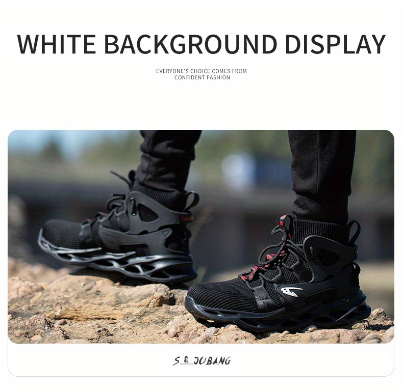 Breathable Woven Shoe For Men - Non-Slip Lace-Up Safety Work Shoe For Indutrial Contruction - Perfect For All_voghion.com