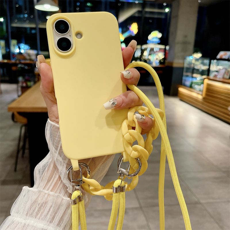 Luxury Lanyard Rope Strap Crossbody Case For IPhone 16 14 12 11 13 15 Pro Mini X XS XR Max Plus Acrylic Chain Silicone Cover_voghion.com