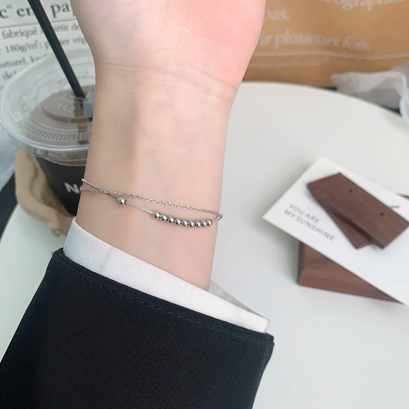 S Puur zilver, prachtig en veelzijdig, rond dubbellaags met een niche-temperament, eenvoudig ontwerp van sieraden, kraal_voghion.com