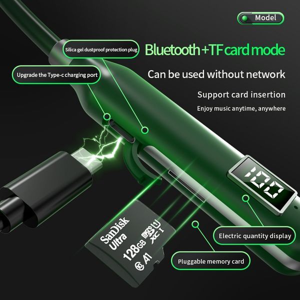 BT-7 Drahtlose Kopfhörer Bluetooth 5.3 Nackenbügel-Ohrhörer Magnetische Sport-wasserdichte Ohrhörer Blutooth-Headset mit Mikrofon_voghion.com