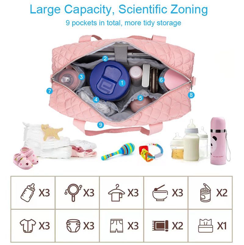 Koreanische Ins Neue Plaid Tragbare Leichte Mutter Und Baby Tasche, Reise Große Kapazität Mama Tasche MOMMY BAG_voghion.com