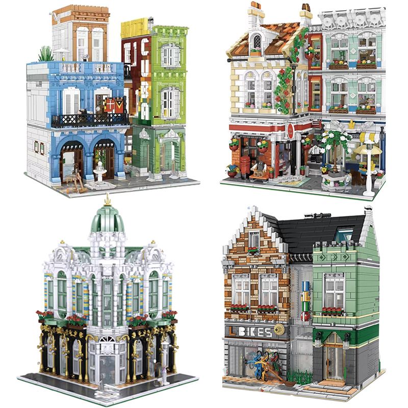 Creatief Cuba Hotel Stad Straatbeeld Architectuur Bouwstenen Edelsteenwinkel Fietsenwinkel Microstenen Model Speelgoed Cadeau Kinderen Volwassenen_voghion.com