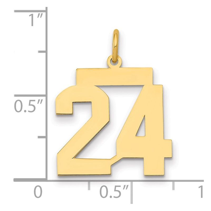 14k Medium Polished Number 24 Charm_voghion.com