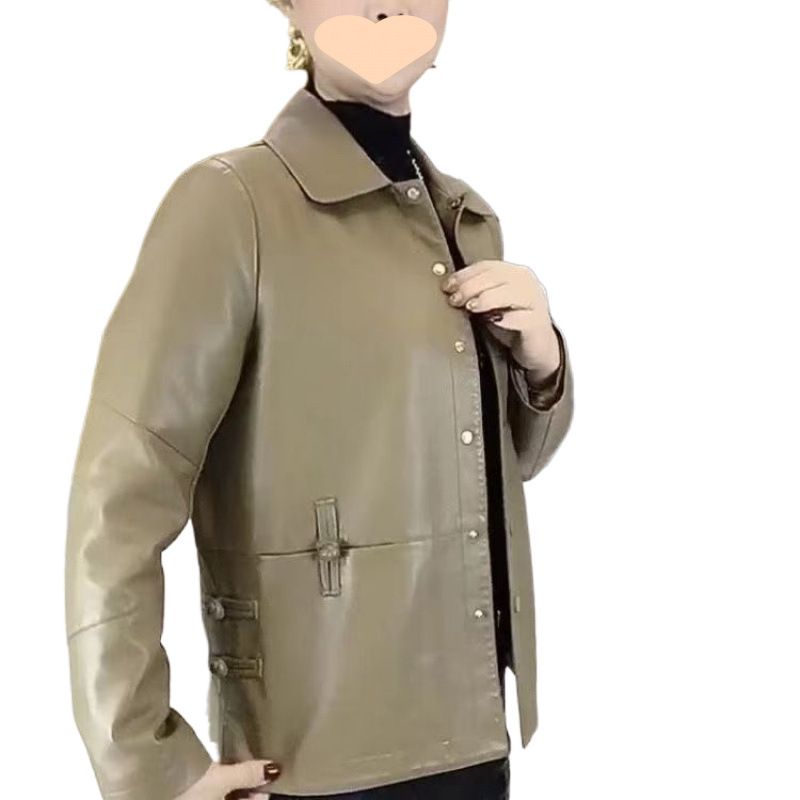 Manteau court en cuir pour femme, nouveau style chinois, ample, décontracté, à la mode, printemps-automne 2025_voghion.com