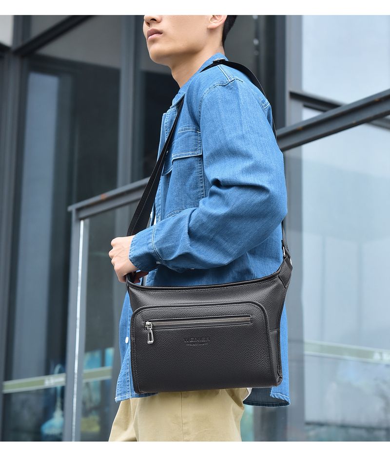 Borsa a tracolla semplice, design di alta qualità, borsa a tracolla da uomo casual da lavoro, grande capacità_voghion.com