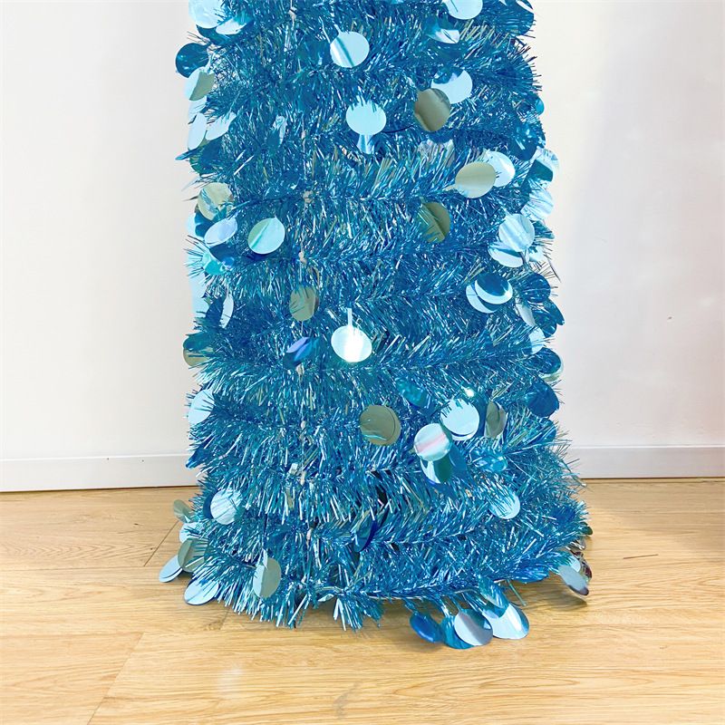Christmas 150cm folding tree solid color folding decoration tree retractable folding PVC Christmas tree fur strips tree_voghion.com