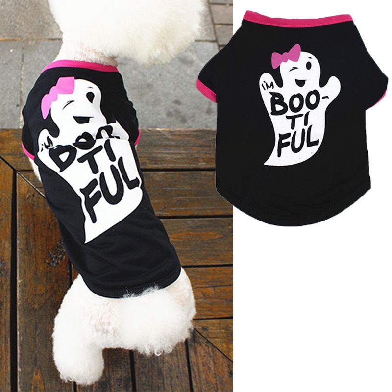 Vestiti per cani di Halloween in poliestere sottile e cotone, stile orsacchiotto, zucca, mostro, teschio, ragno_voghion.com