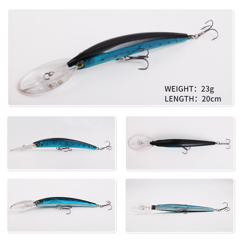 Lure Bait Long Tongue Board Long Throw Floating Minnow 20cm23g With Ring Beads + Enhanced Three Hooks Sea Fishing Simulation Hard Bait_voghion.com