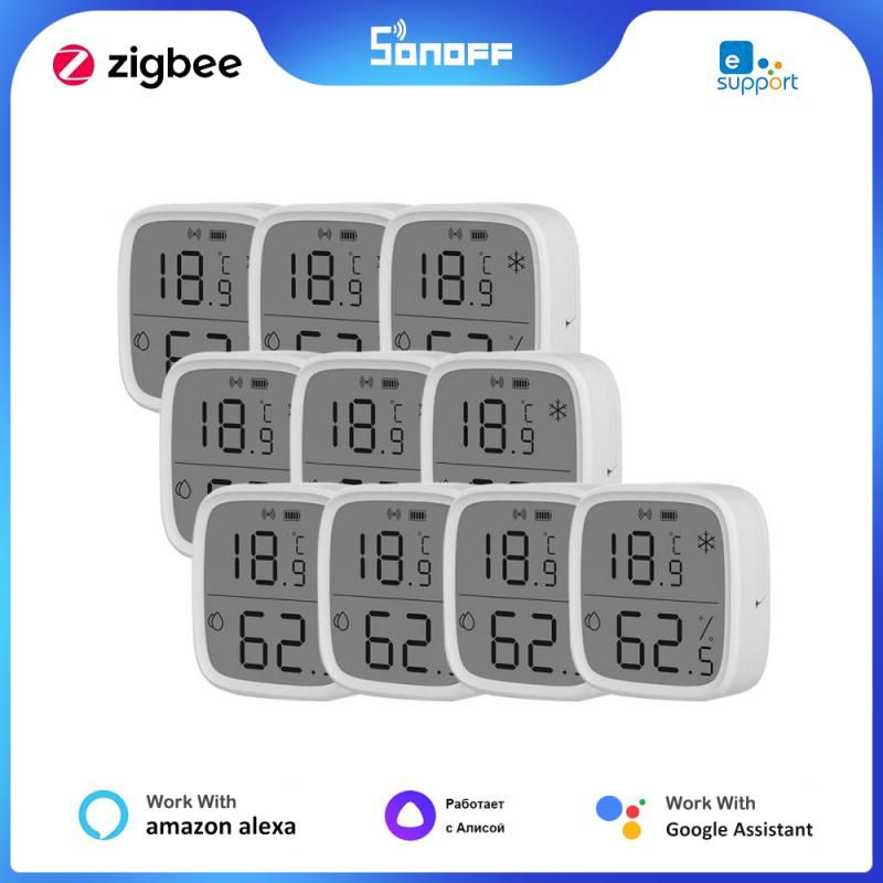 Nieuwe SONOFF SNZB-02D Zigbee Smart Temperatuur Vochtigheidssensor Met LCD Scherm Voor EWek APP Alexa Google Home Assistant_voghion.com
