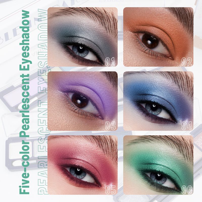 Eye Shadow Five Color Eyeshadow Rich Color Matching, Diverse Textures, Easy To Color And Blend, Convenient And Practical To Use_voghion.com