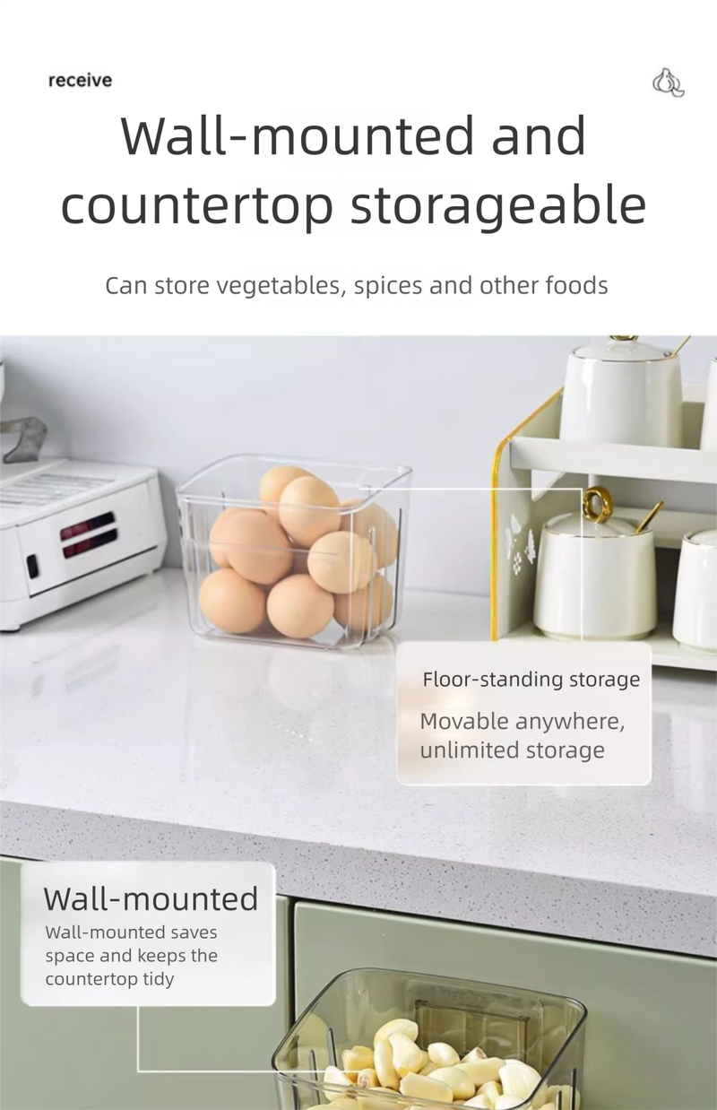 Zwiebel Küche Halter Korb Ingwer Knoblauch Lagerung Rack Wand-Montiert Lebensmittel Box Magie Werkzeug_voghion.com