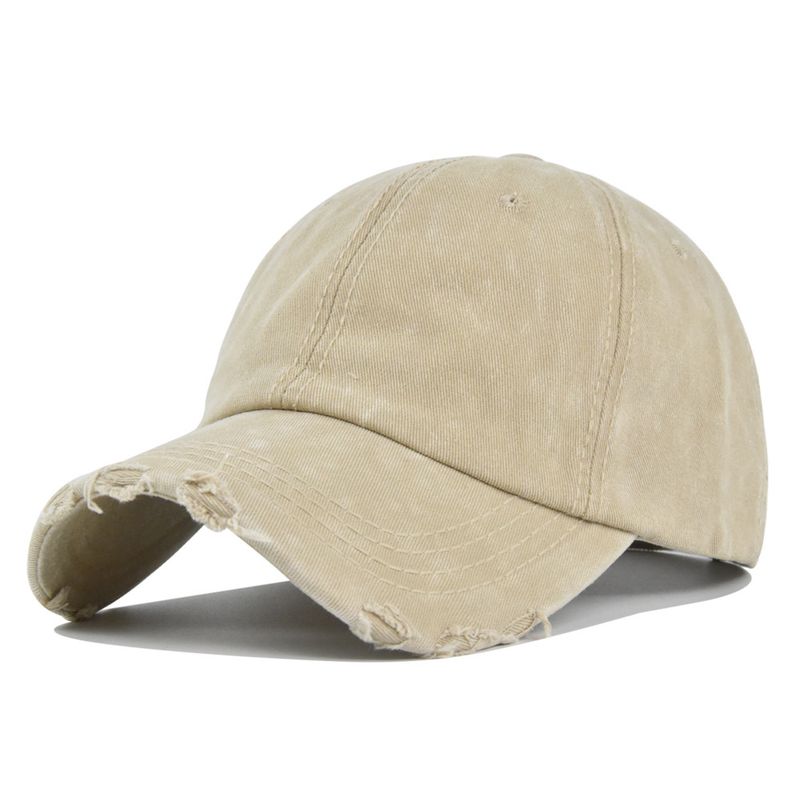 Unisex Scrubbing beyzbol şapkaları, retro şapkalar, basit şapkalar, kavisli saçakları ile güneşi örten açık hava spor şapkaları._voghion.com