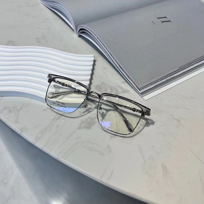 Men's business half TR eyebrow frame can be matched with anti blue metal flat light glasses 9367_voghion.com
