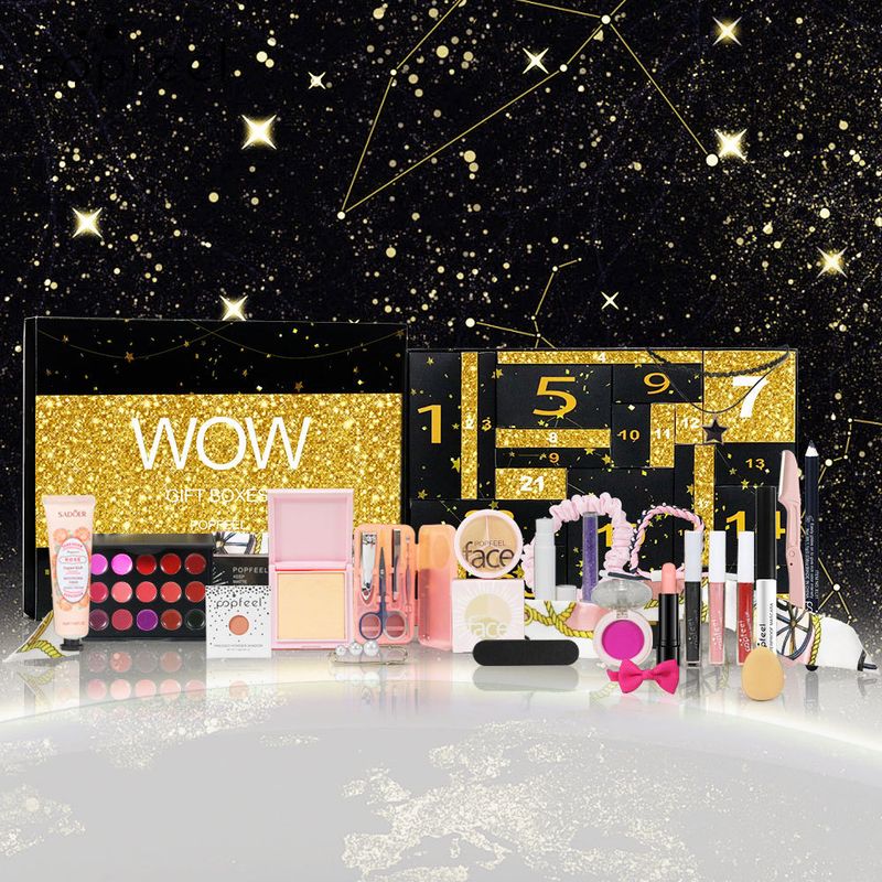 Eye Shadow Popfeel Makeup Set Holiday Gift Box Eye Shadow Lipstick Cosmetics Combination Christmas Gift 24 Piece Set_voghion.com