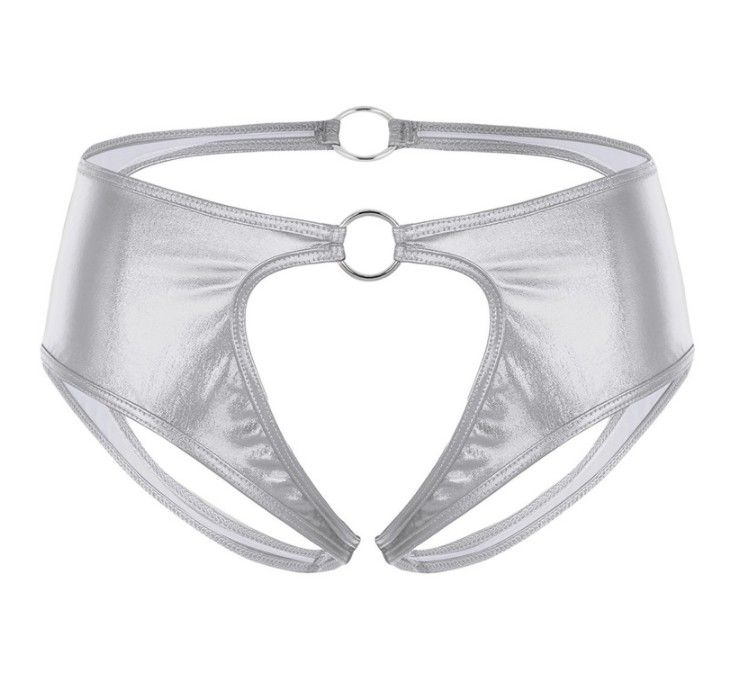 Dessous-Unterwäsche, sexy Pamas-Lackleder, durchsichtig, T-förmiges Höschen, Damen-T-Rücken, Mini-Badeanzug, Badehose_voghion.com