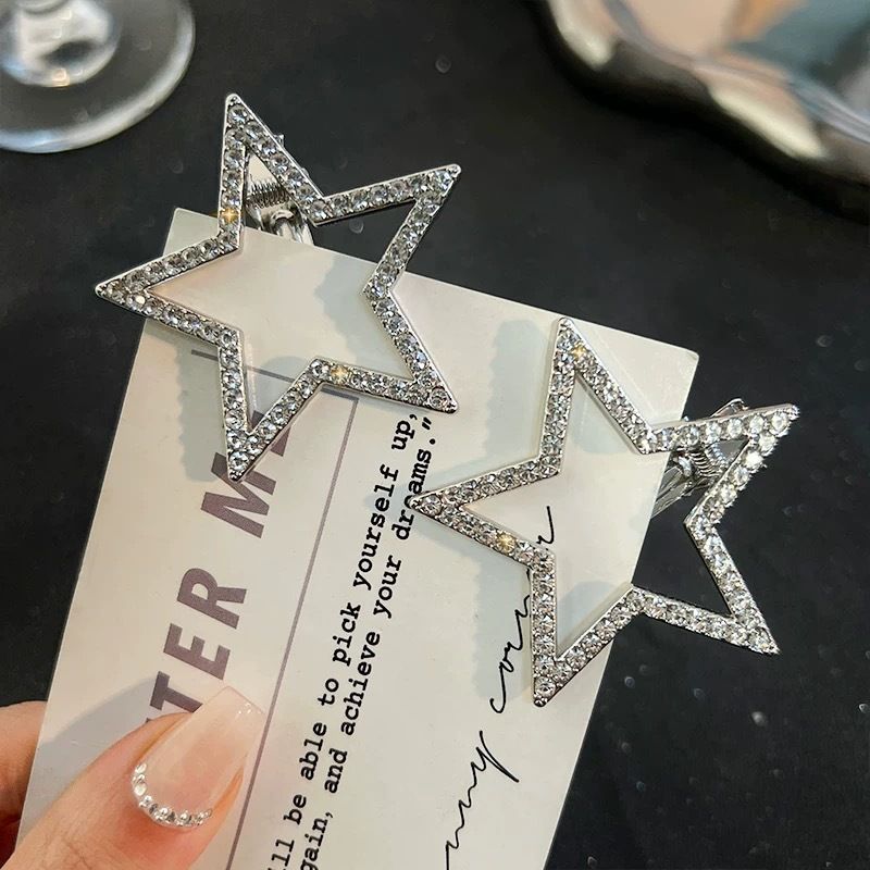 Cool Hohl Strass Pentagram Säitepony ofgeschnidden Hoerklammer, Stirn Kappschmuck_voghion.com