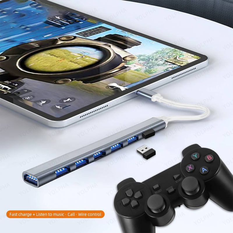 3.0 2.0 Typ C Multi Splitter High Speed 5 Gb/s Do Komputera PC Złącze USB A HUB Multiport 7 Portów_voghion.com