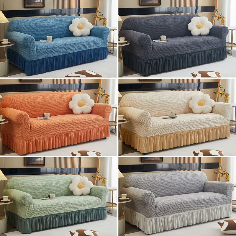 Premium Stretch Jacquard Sofa Covers, Full Coverage Slip-Resistant Protectors For Single/Double/Three-Seater Couches, Modern Striped Design_voghion.com