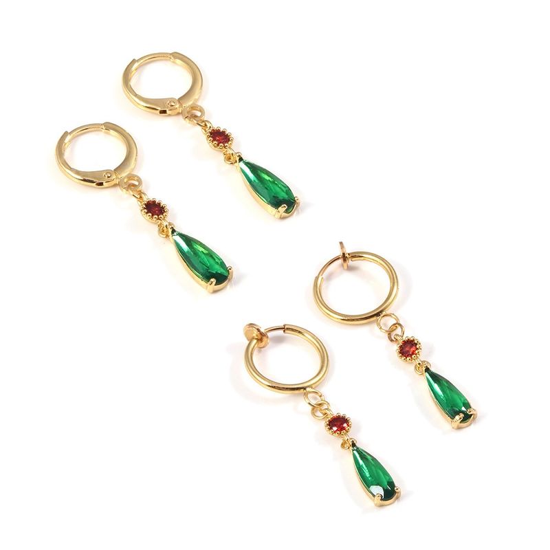 Anime Emerald Hall Stessi orecchini in rame e zircone perché non è necessario alcun foro per l'orecchio_voghion.com