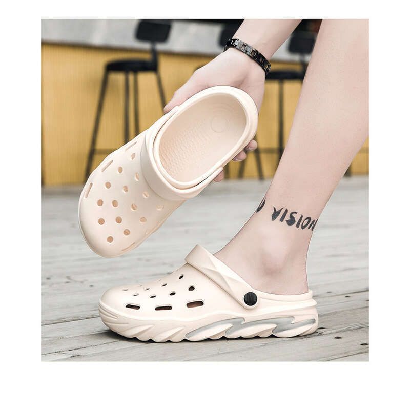 Chaussures d'été pour hommes, chaussures de plage légères et antidérapantes, pantoufles à double usage, taille L_voghion.com
