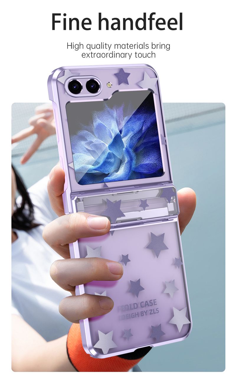 Electroplating Star Pattern Phone Case for Samsung Galaxy Z Flip 6 5 4 3 Flip6 Flip5 Flip4 Flip3 Protective Cover_voghion.com