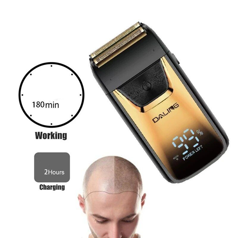 Rechargeable Hair Shaver For Men Beard Electric Razor Wet Dry Bald Head Shaving hine With Extra Mesh_voghion.com