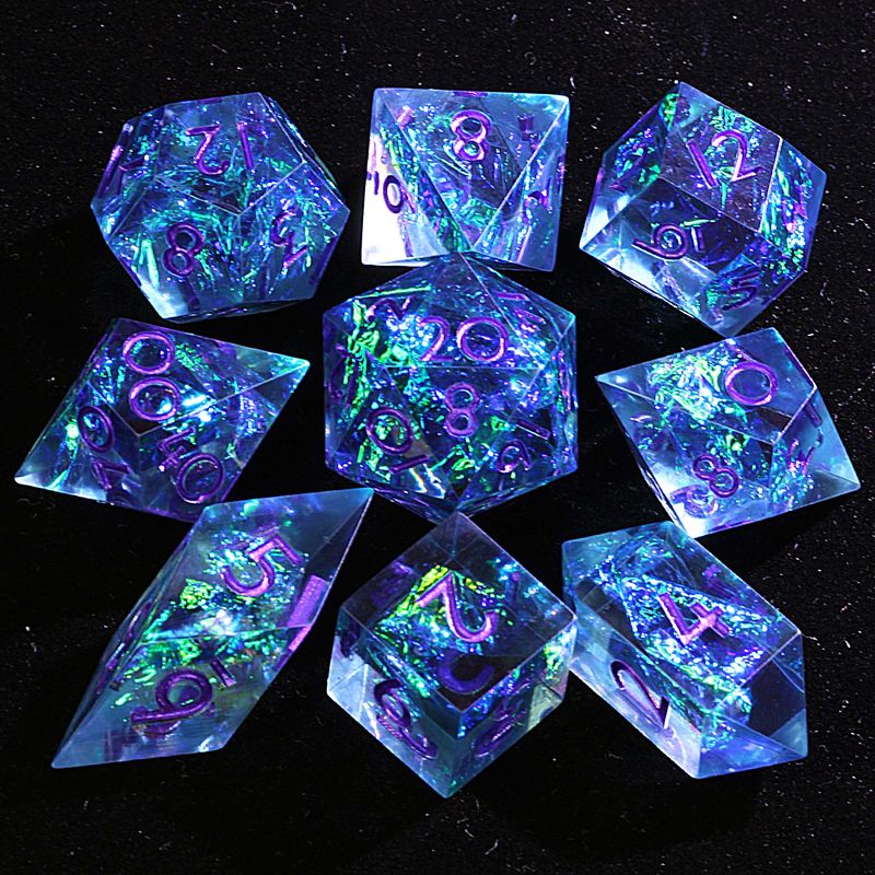 9 Polyhedral Resin D&D Dice Sets Nebula Edict Mirage For Dungeons Dragons RPG_voghion.com