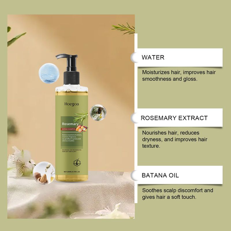 Shampoo al rosmarino HOEGOA, delicato, nutriente, liscio, rinfrescante, adatto per la cura quotidiana._voghion.com