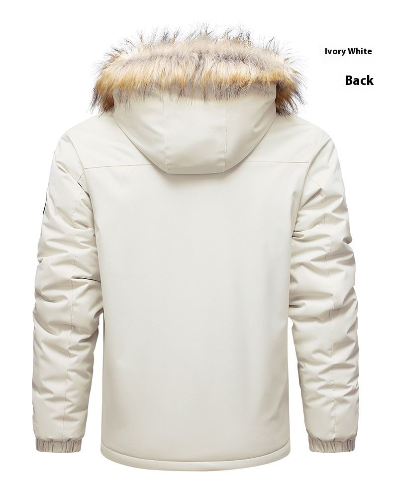 Gute plus samt dicke Arbeitskleidung für Herren Frühling und Herbst Casual Fashion, abnehmbare Mütze Jacke Top_voghion.com