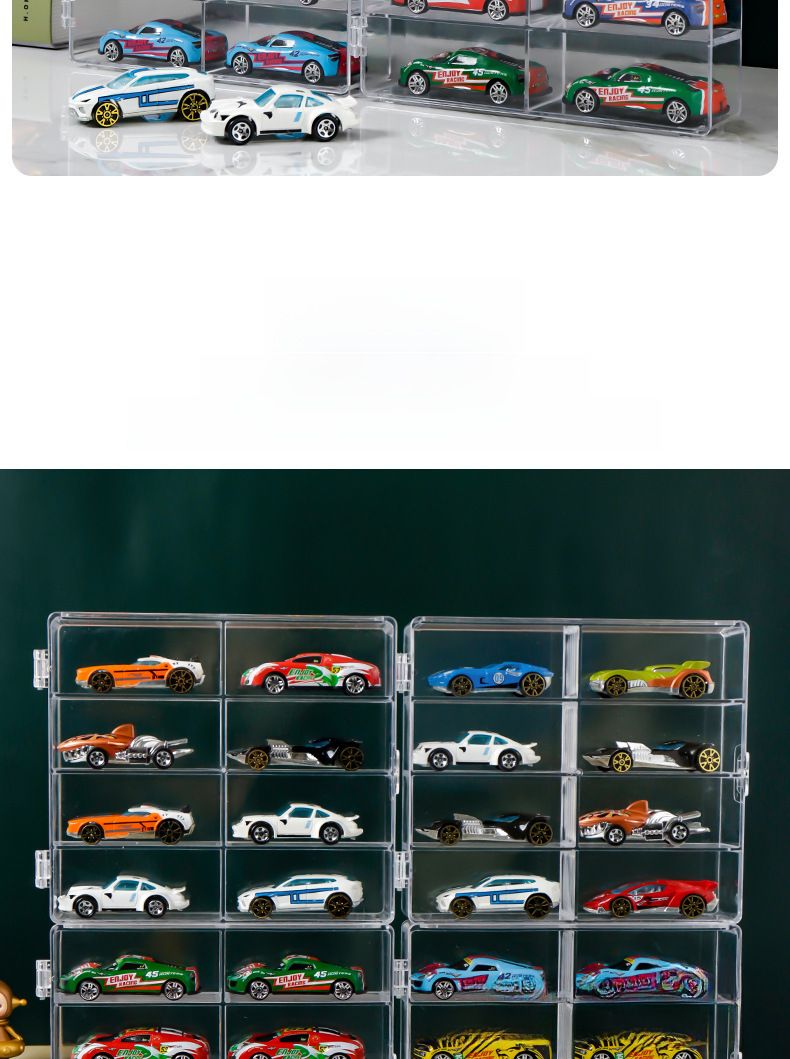 Hot Wheels Matchbox Tomeka Children's Toy Car Model Storage Box 1:64 Car Dustproof Multi-grid Storage Rack_voghion.com