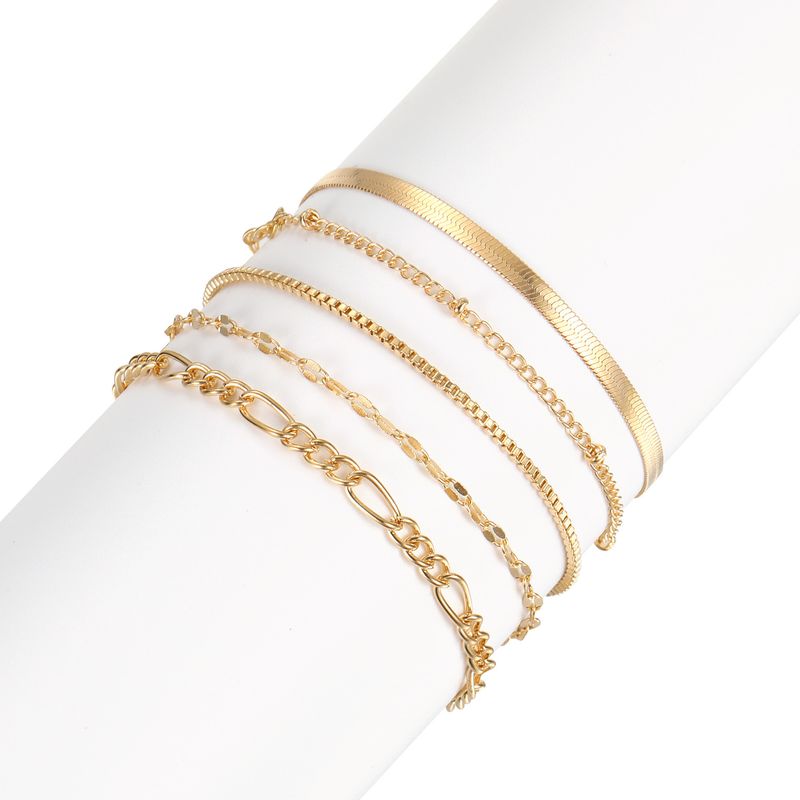 Braccialetto bohémien multistrato regolabile con catena a forma di cuore, stile punk a forma di serpente e osso, con personalità mista_voghion.com