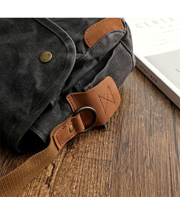 Bolsa transversal de lona encerada a óleo, bolsa de mensageiro masculina, bolsa de ombro fashion para viagem, outono/inverno 2025, novidade_voghion.com