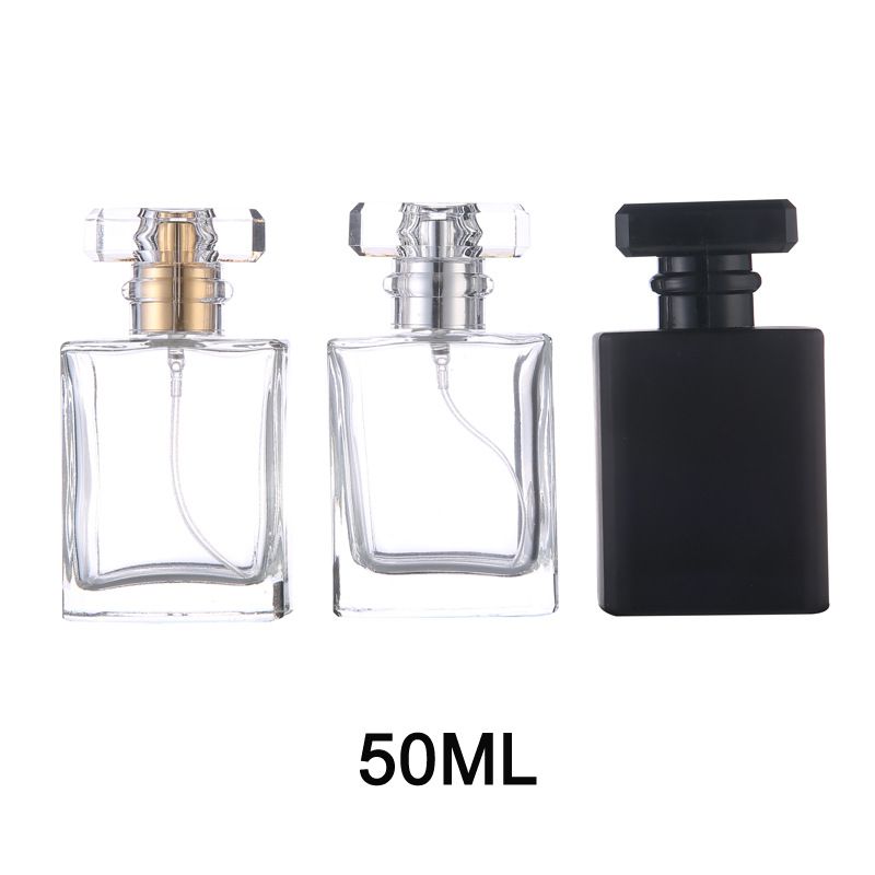 Parfümzubehör 30 ml 50 ml flache quadratische Flasche Glasparfümflasche Flüssigspray-Parfümflasche Glaskosmetik Leere Flasche_voghion.com