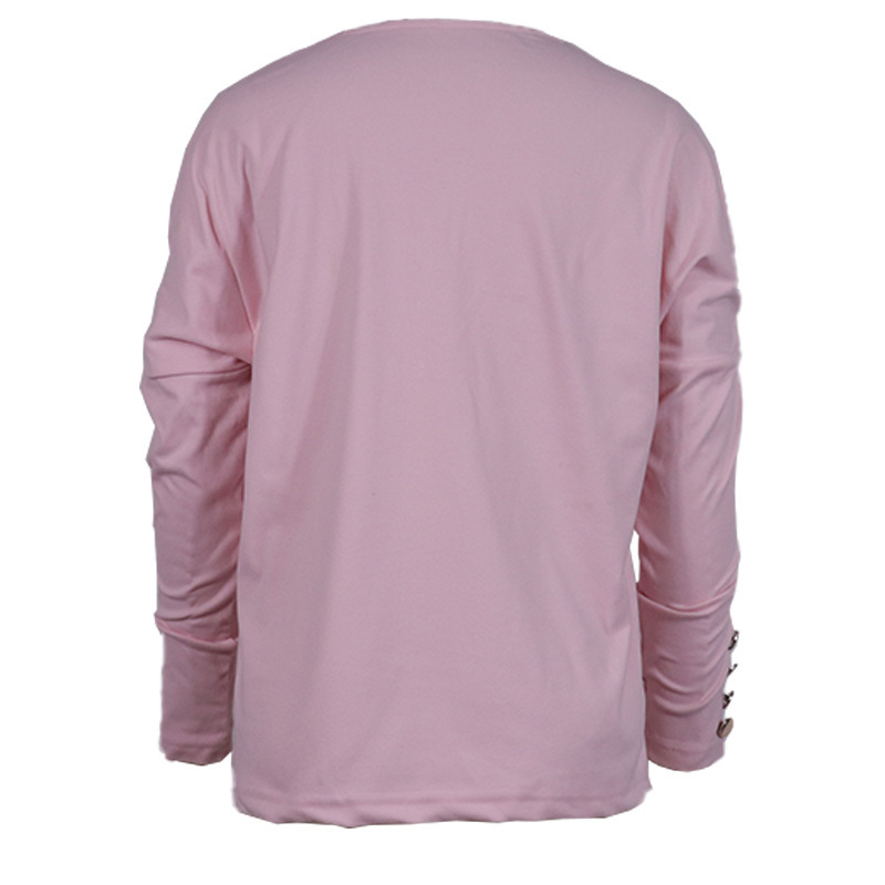 Abbigliamento da donna Camicia con fondo slim allentato con scollo a V alla moda Hundred Towers_voghion.com