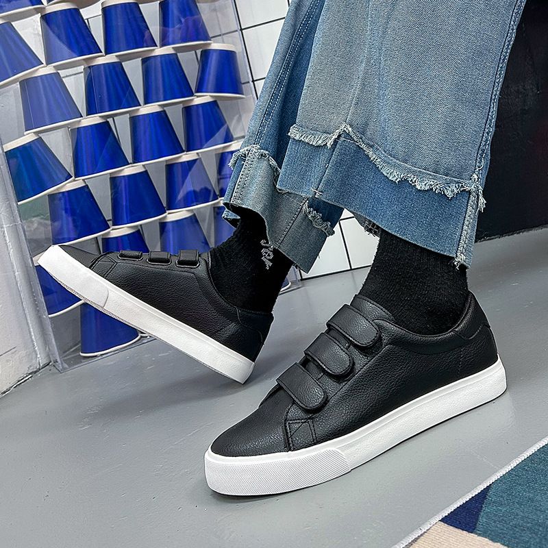 Unbeatable Quality Suit Board Magic Buckle Couple Style, Three Straps, Student Skateboard Men's Casual Small White Flat Shoes, Women's_voghion.com