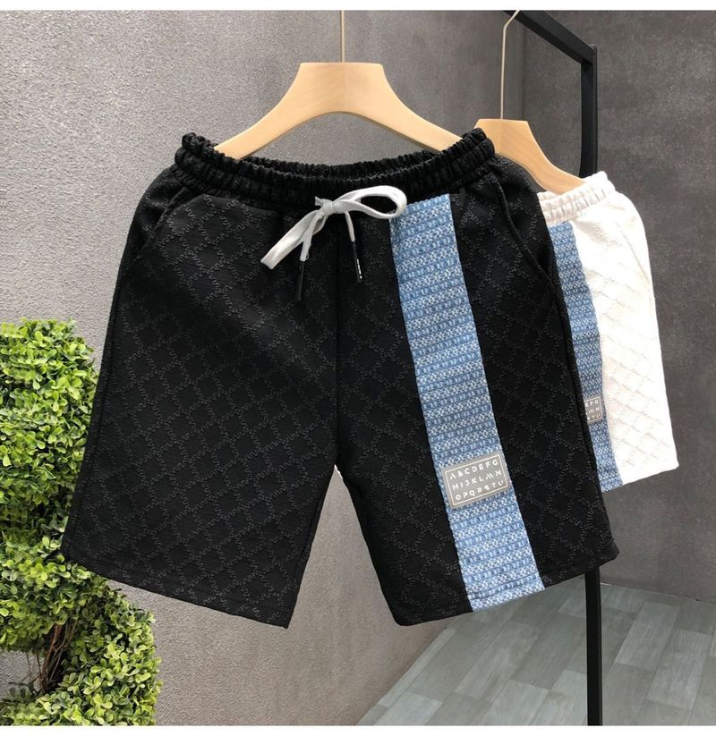 Pantaloncini estivi da uomo – Pantaloncini casual leggeri in poliestere da 5 pollici per spiaggia e palestra (M-3XL, nero/bianco)_voghion.com