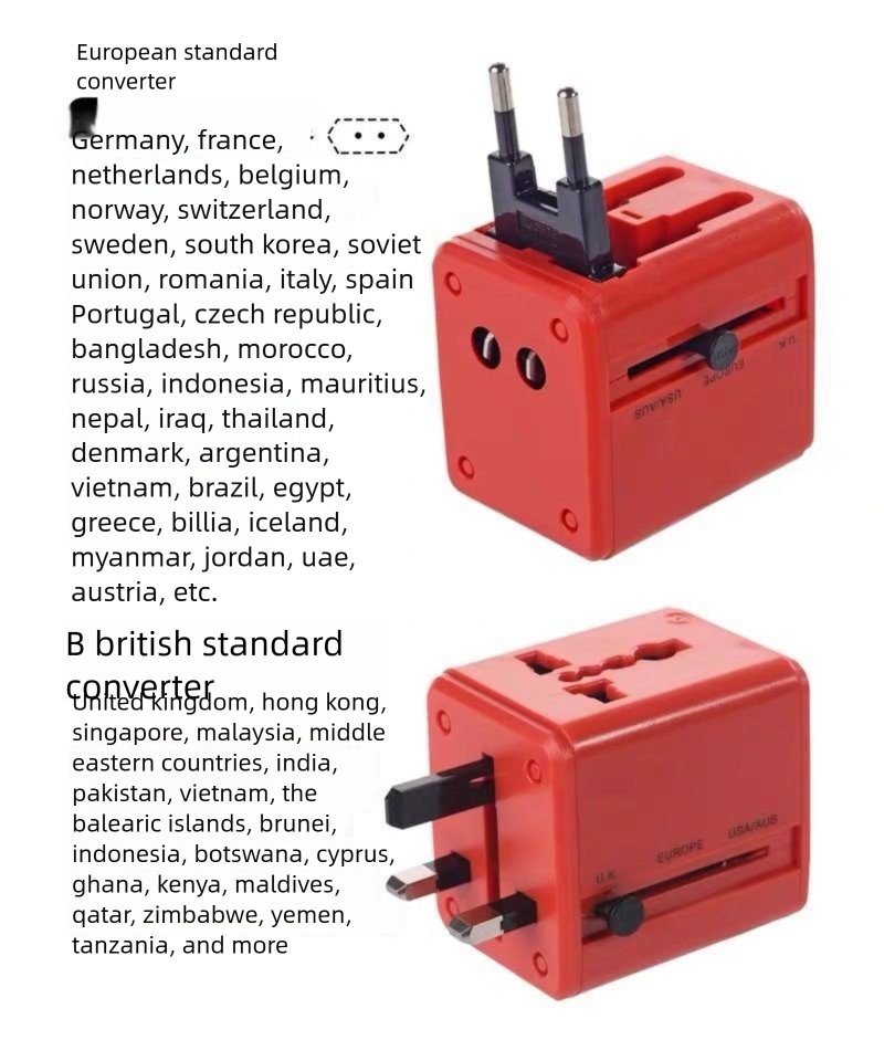 Travel Adapter For Overseas Trips, Multi-Functional US-EU-DE-UK Standard Converter, Universal Charger, Fast Charging_voghion.com