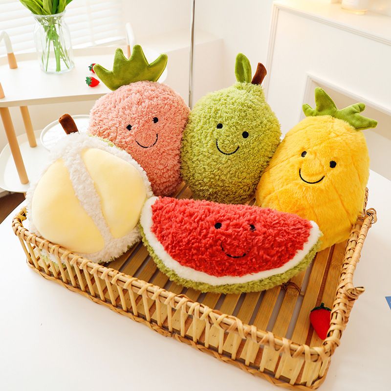 creative simulation fruit plush toy claw machine Durian Pumpkin Strawberry Mango Pineapple_voghion.com