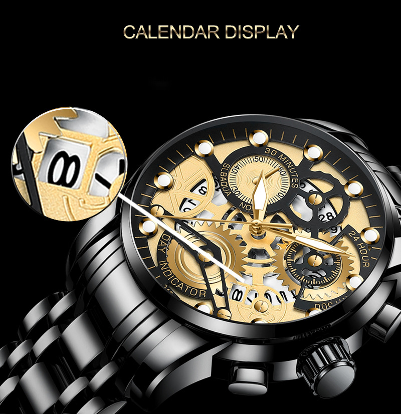 Montres à bracelet en acier pour hommes, montres étanches pour hommes_voghion.com