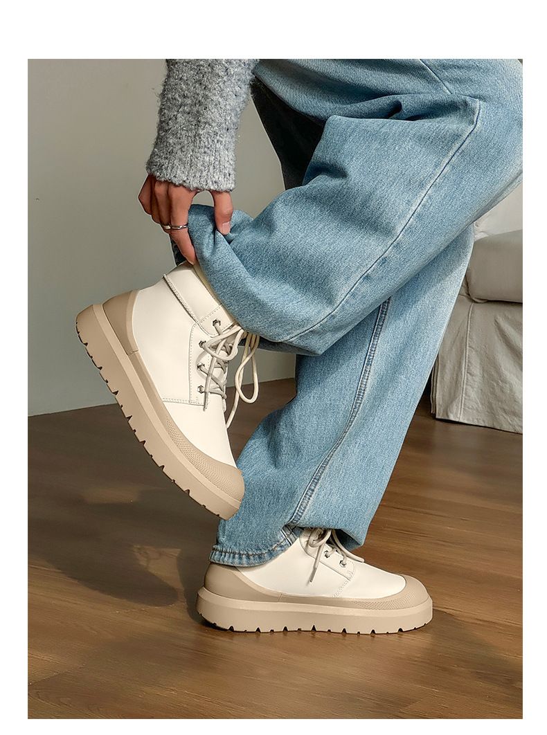 Unisex Winter Boots With Faux Fur Lining, Waterproof & Slip-Resistant, Comfortable Thick-Soled Casual Shoes For Men And Women_voghion.com