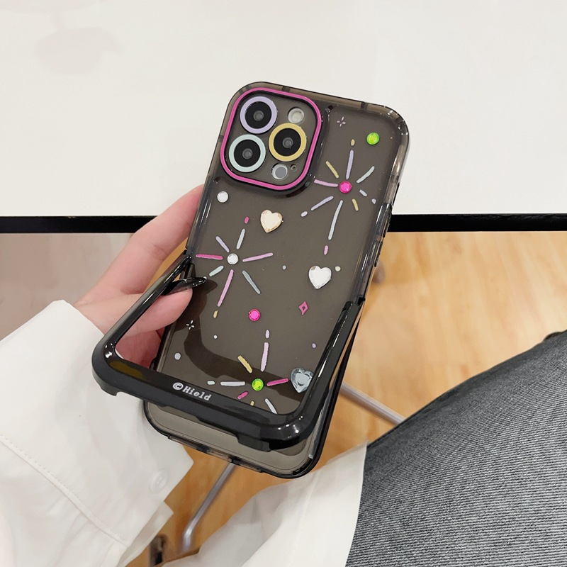 Autocollants de diamant de feux d'artifice colorés, adaptés à l'iPhone 14 Pro Max Apple 13, étui de téléphone 12 supports, DIY bricolage_voghion.com